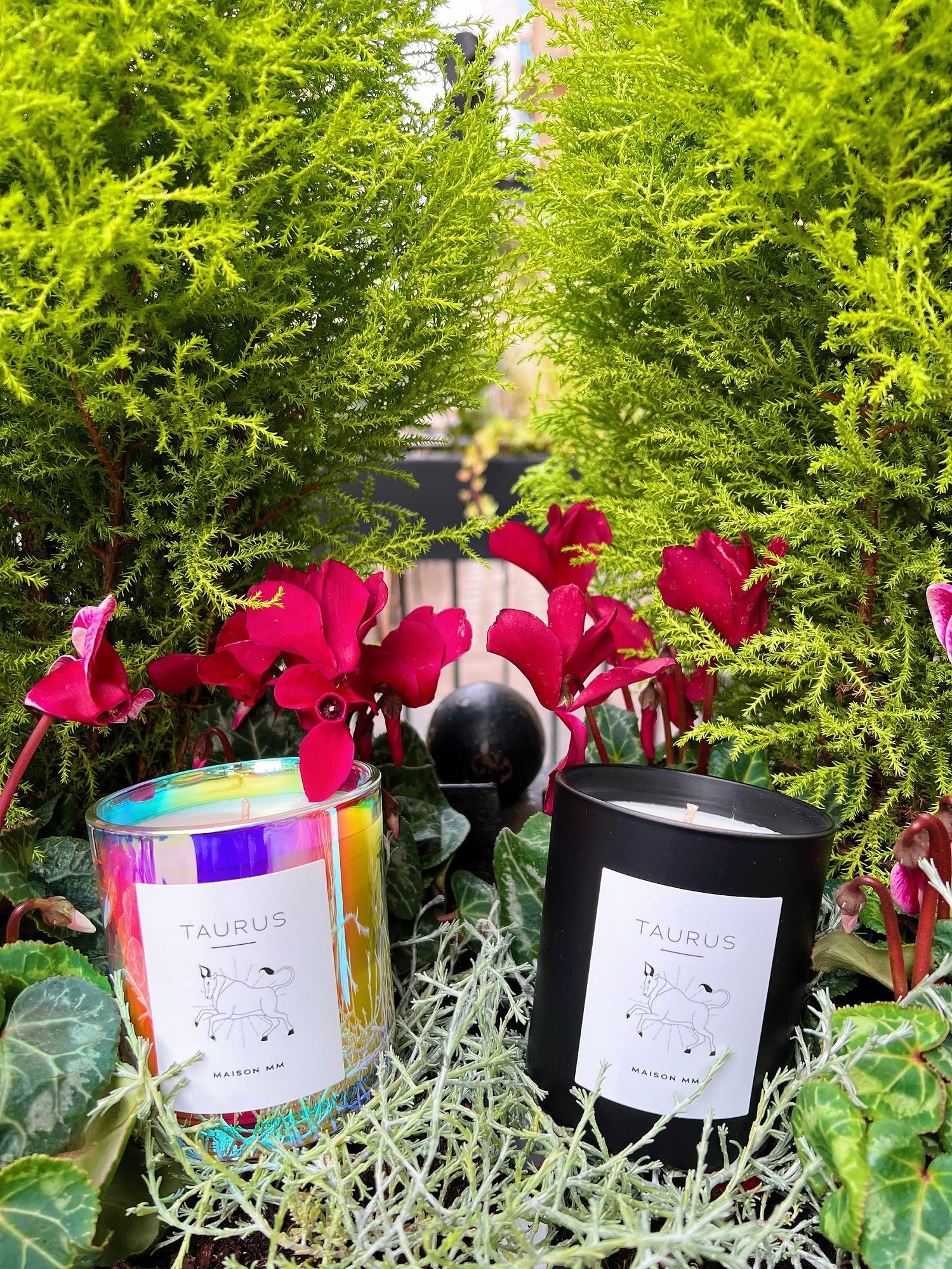 Taurus candle iridescent natural wax small business uk hand made