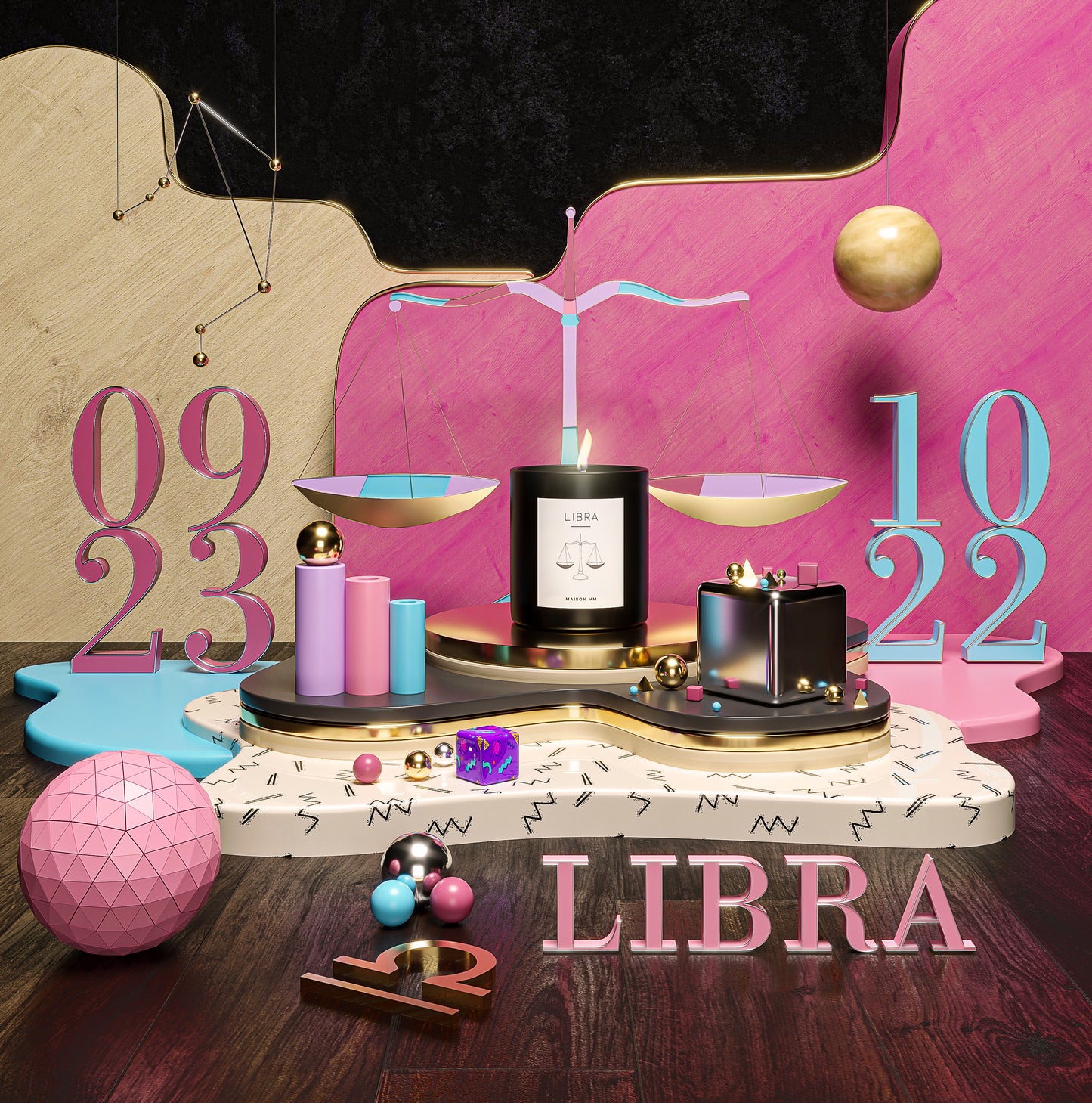 Maison MM Zodiac Libra Candle - Natural Wax