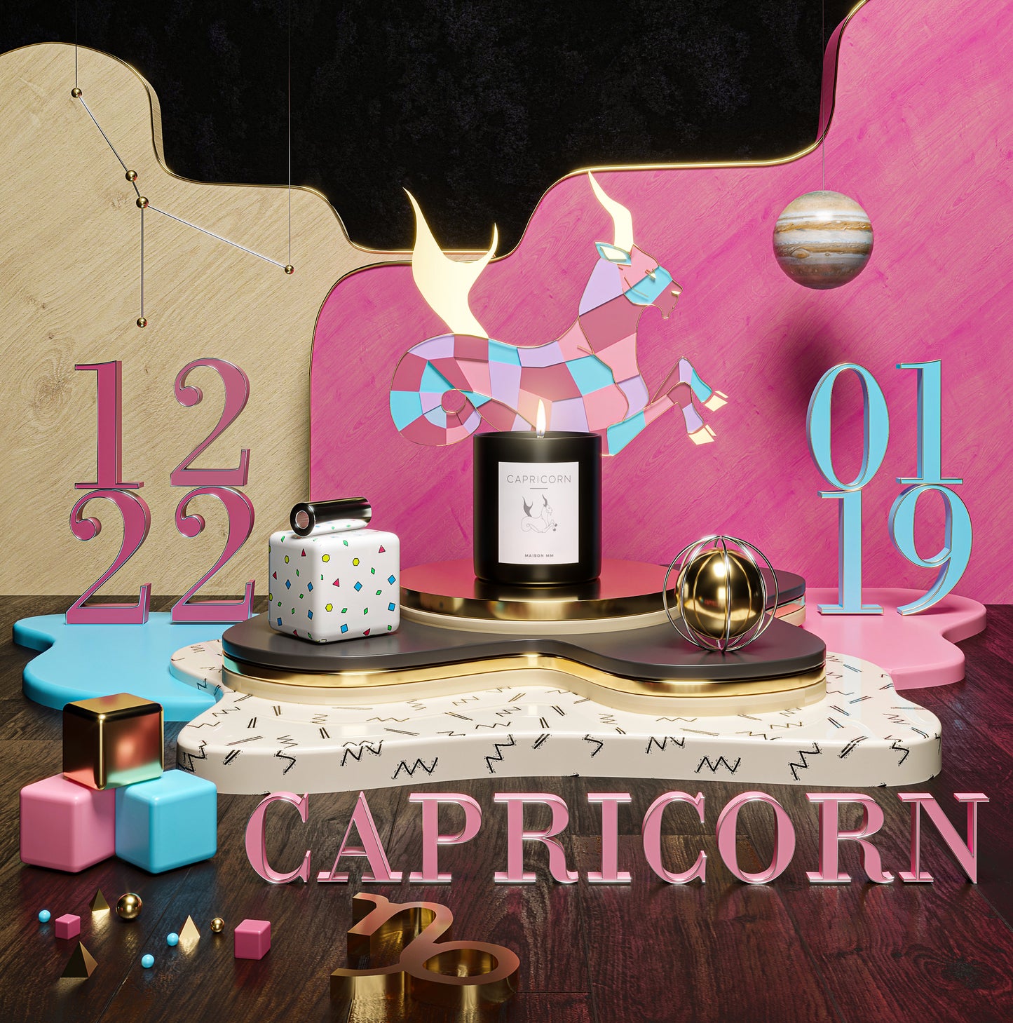 Maison MM Zodiac Capricorn Candle - Natural Wax