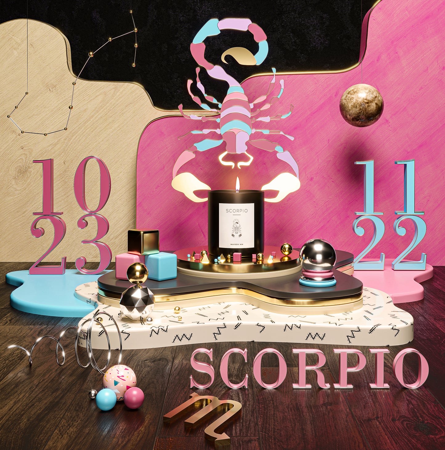 Maison MM Zodiac Scorpio Candle - Natural Wax