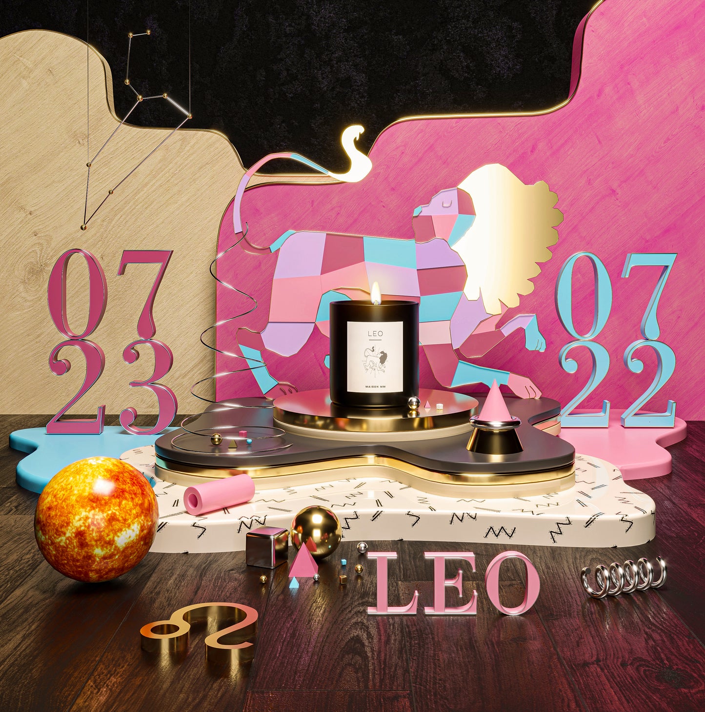 Maison MM Zodiac Leo Candle - Natural Wax