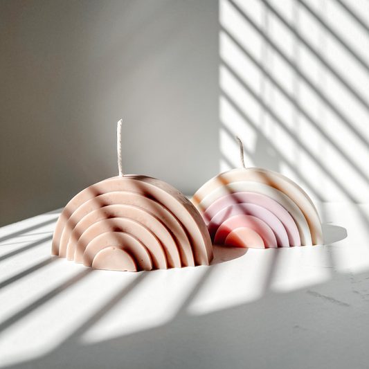 Rainbow pillar candle