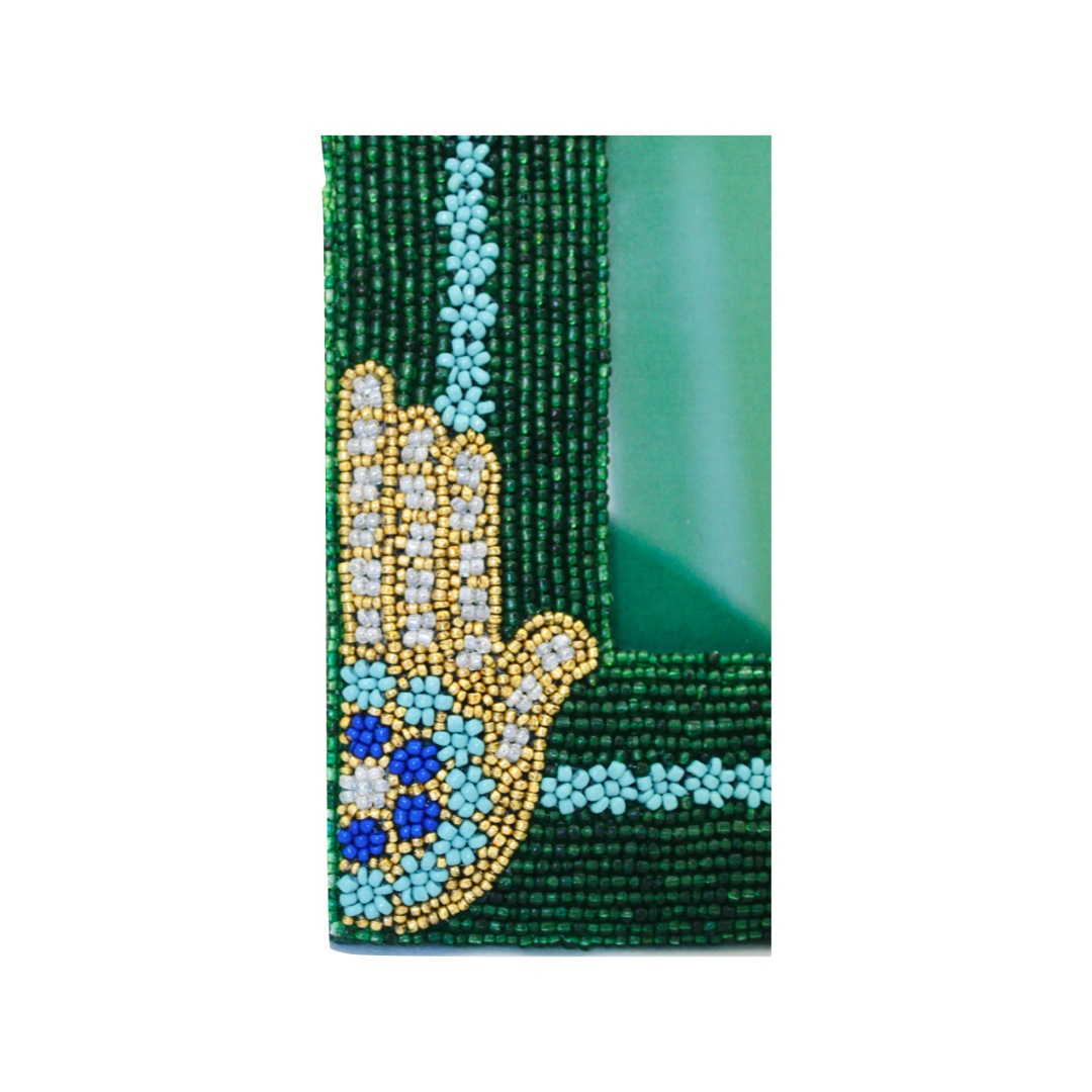 Hamsa Hand Photo Frame - Glass Beads