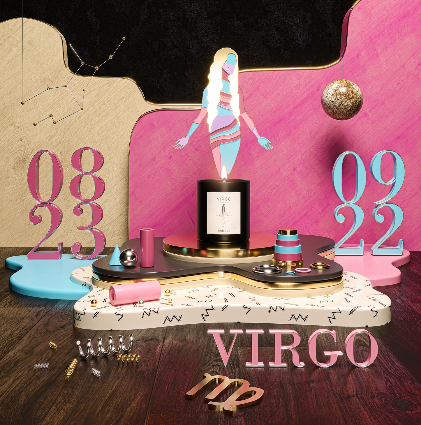 Maison MM Zodiac Virgo Candle - Natural Wax